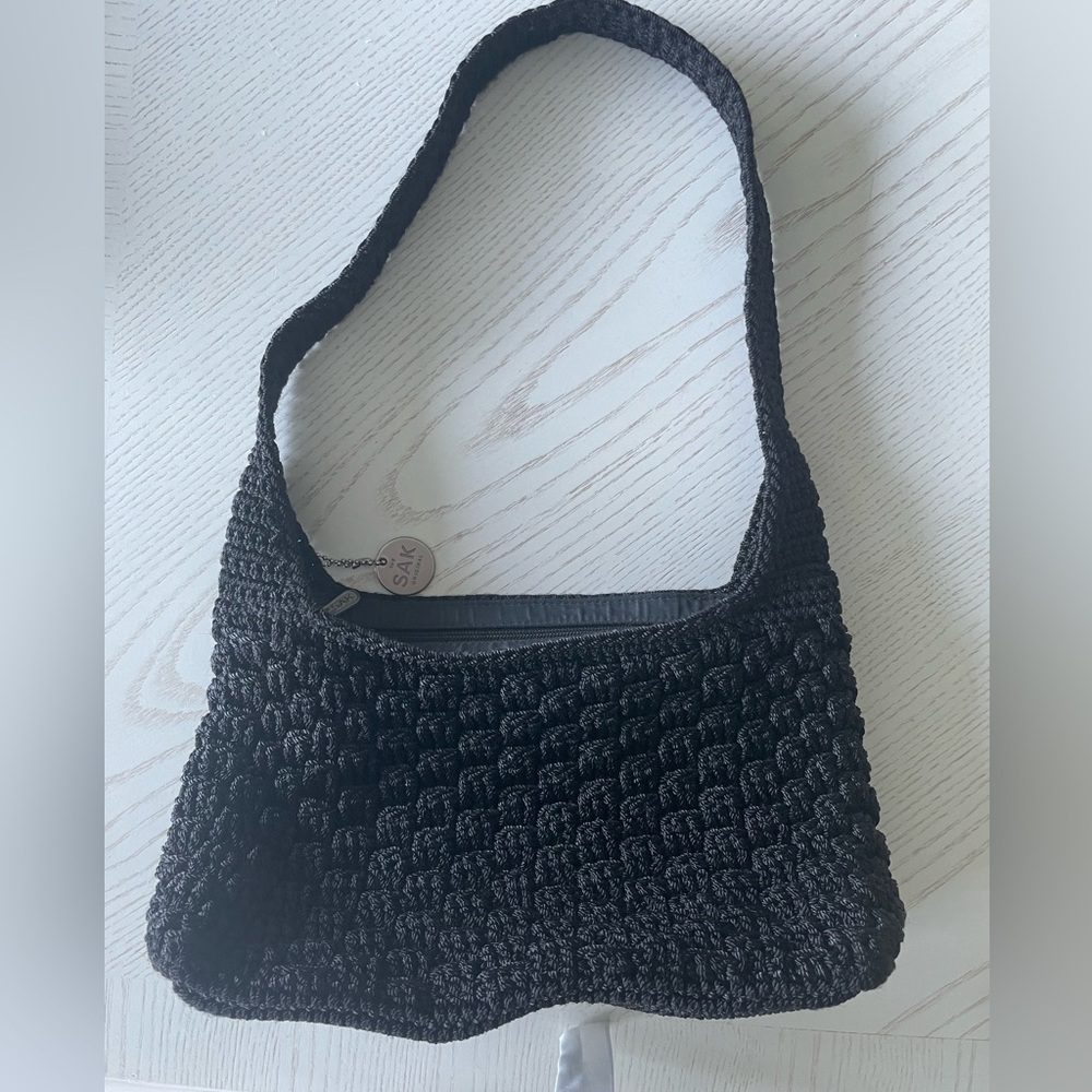 Le Sac - Black Crochet Shoulder Bag